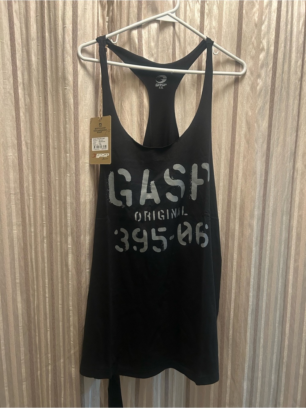 GASP Men’s Original Stringer Tank Top Black, Size XXL